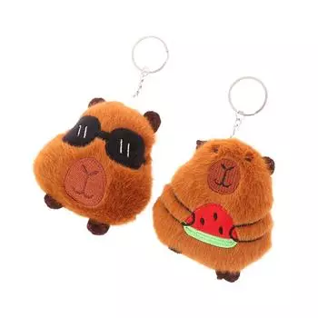Очки Capibara плюшевая игрушка брелок мультфильм Capybara мягкая кукла кулон автомобильный брелок рюкзак сумка Декор детский подарок