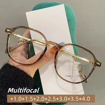 Очки для близи и дали, блокирующие синий свет, сверхлегкие мультифокальные очки для чтения, очки для пресбиопии с высоким разрешением до +4,0 +1.0