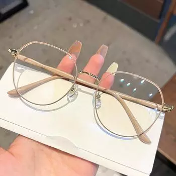 Очки для близорукости для мужчин и женщин, корейская версия без макияжа, многоугольная оправа для очков интернет-знаменитостей