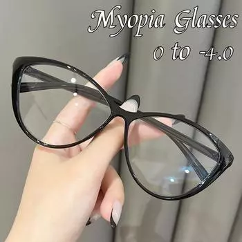 Очки для близорукости «кошачий глаз» в большой оправе, новые модные винтажные градиентные очки, блокирующие синий свет, защита глаз, унисекс-очки 0