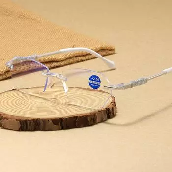 Очки для чтения без оправы для женщин, многоугольные, анти-синий свет, тренд, высокая четкость, компьютерные очки для чтения +1,0+2,0+3,0+4,0 +1.0 золотой