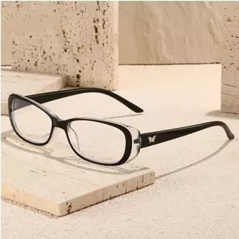 Очки для чтения Butterfly для женщин Очки для пресбиопии Ультралегкие женские очки высокой четкости для дальнозоркости Компьютерные очки +1.0 +1.5 +2.0 +1.0 чёрный