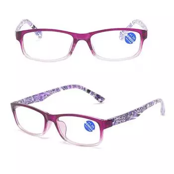 Очки для чтения Clear Vision в полной оправе 1 шт. +100-400 градусов, защита от синего света, для женщин, мужчин, родителей, пожилых людей, пресбиопии, аксессуары с цветочным принтом +3.5 красный