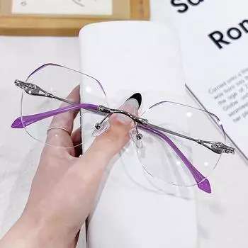 Очки для чтения для людей среднего и пожилого возраста. Готовые изделия. Очки для чтения без оправы. Нестандартные очки для чтения с защитой от синего света. +400