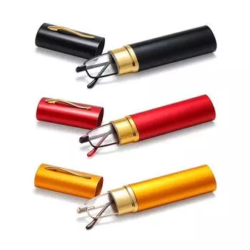 Очки для чтения для пресбиопиков с зажимом для ручки, футляр для трубки, портативные легкие читатели, мини-компактные очки с защитой от синего света +2.5 красный