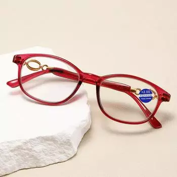 Очки для чтения Fashion Square Anti-Blue Light Urltra-Light Eye Protection Women Red Purple Elegant Comfortable Eyeglasses Strength 1