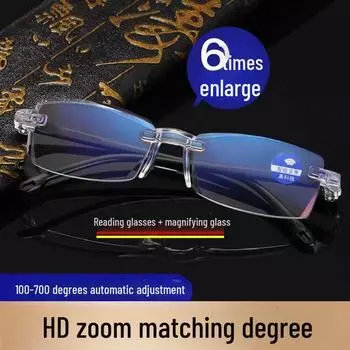 Очки для чтения HD Anti-Blue Light с автоматической регулировкой увеличения - Черный Tech Design Reading glasses box