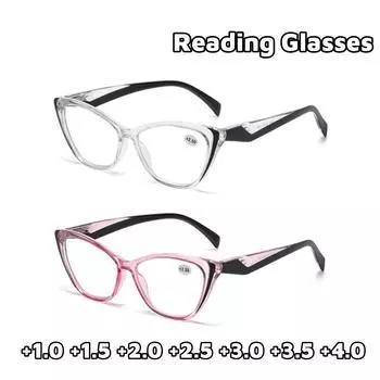 Очки для чтения «кошачий глаз» для мужчин и женщин, анти-синий свет, пресбиопия, дальнозоркость, очки, ретро, пластиковые, плюс, диоптрийные 1.0