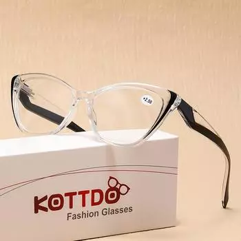 Очки для чтения «кошачий глаз» для женщин, модные очки для пресбиопии +4.0 белый