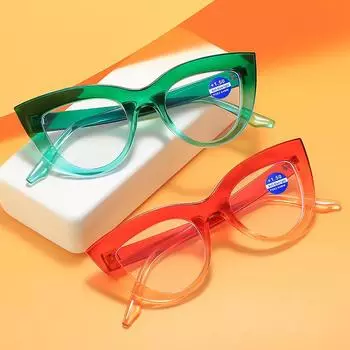 Очки для чтения «кошачий глаз» для женщин, новые, большие, модные, с защитой от синего света +1.0 чёрный