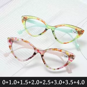 Очки для чтения «кошачий глаз» для женщин и мужчин, сверхлегкие очки для дальнего зрения, модные готовые очки по рецепту, диоптрии от 0 до +4,0 0
