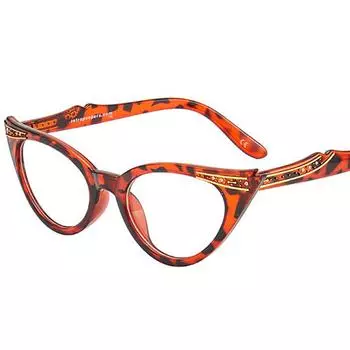 Очки для чтения «кошачий глаз» с бриллиантами для мужчин и женщин, винтажные очки в леопардовой оправе, очки для дальнозоркости +1.0 чёрный