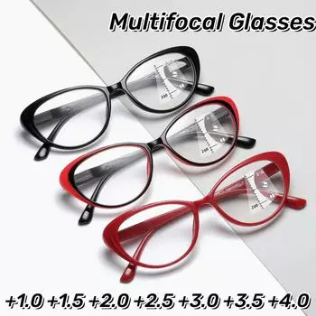 Очки для чтения «кошачий глаз» с высокой четкостью, мультифокальные, женские, с защитой от синего света, очки для чтения, компьютерные, антибликовые очки 1