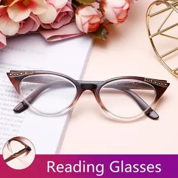 Очки для чтения «кошачий глаз», женские легкие очки для чтения для пресбиопии 1,0 1,5 2,0 2,5 3,0 3,5 очки для пресбиопии +1.0 чёрный