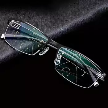 Очки для чтения, мужские, для ближнего и дальнего зрения, высокой четкости, прогрессивный мультифокус, автоматическая регулировка мощности, защита от синего света