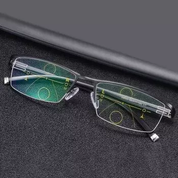 Очки для чтения, мужские, для ближнего и дальнего зрения, высокой четкости, прогрессивный мультифокус, автоматическая регулировка мощности, защита от синего света