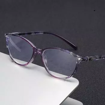 Очки для чтения на пружинных ножках легкие и защищены от синего света. Модные женские очки с принтом. +100 красный