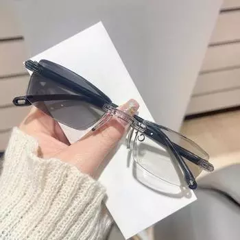 Очки для чтения Очки для пожилых людей с защитой от синего света Очки для чтения без оправы, меняющие цвет Защита глаз Прозрачные очки Очки белый