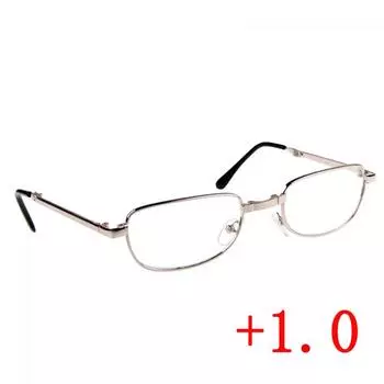 Очки для чтения Очки для пресбиопии с коробкой Серебряные очки Складные очки Подвесная портативная оправа Изящные ювелирные изделия +1.5