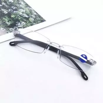 Очки для чтения Очки против синего света Очки для пожилых людей с изменением цвета Без оправы