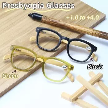 Очки для чтения с бамбуковыми ножками, цветные, высокой четкости, новые, рисовые гвозди, очки для пресбиопии, портативные, анти-синий свет, очки для дальнего зрения 1