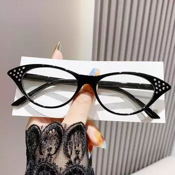 Очки для чтения с бриллиантовой огранкой для женщин и мужчин, сверхлегкие очки для дальнего зрения, роскошные очки для дальнозоркости «кошачий глаз» 0+1.0+4.0 0 серый