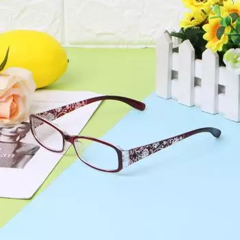 Очки для чтения с цветочным принтом, сверхлегкие, 1 шт., женские шарнирные очки для дальнозоркости + 1,0 ~ + 4,0, полимерные очки TR90, ручная работа +1.5 фиолетовый