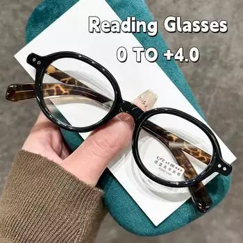 Очки для чтения с небольшой оправой, защищающей от синего света. Овальные очки для пресбиопии. Легкие очки для чтения для людей среднего и пожилого возраста. 1.0 чёрный