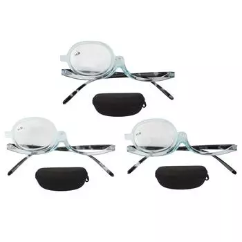 Очки для чтения с одной линзой, увеличительные переключаемые линзы, очки для макияжа глаз для пожилых людей, прозрачные синие +1.50