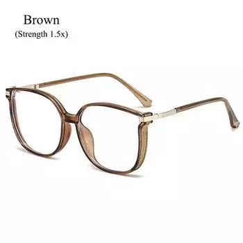 Очки для чтения с увеличенной оправой, блокирующие синий свет, для женщин и мужчин пожилого возраста Brown-Strength 1.5x