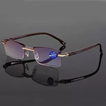 Очки для чтения с защитой от синего света и усталости, подходят для мужчин, сверхлегкие женские очки с алмазной резкой, ручная работа +2.0 фиолетовый