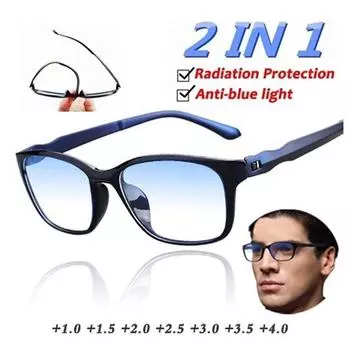 Очки для чтения с защитой от синего света для мужчин и женщин TR90, компьютерные очки с классом от +1,0 до +4,0, очки с защитой от излучения +3.50