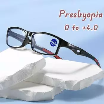 Очки для чтения с защитой от синего света для пожилых людей в маленькой оправе, новые противоскользящие спортивные очки для пресбиопии, сверхлегкие очки TR90 для дальнего зрения 0