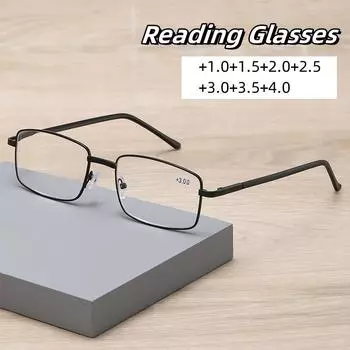Очки для чтения с защитой от синего света, антирезистентные очки для пресбиопии, мужские и женские, унисекс, защитные очки для дальнозоркости до +4,0 +1.0 чёрный