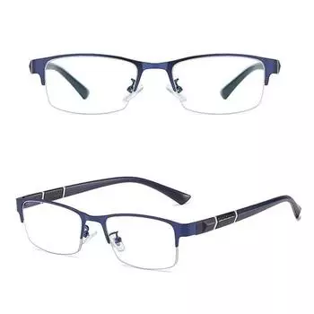 Очки для чтения с защитой от синего света, деловые полукадровые очки для пресбиопии, очки для дальнего зрения для пожилых людей, оптические очки 200