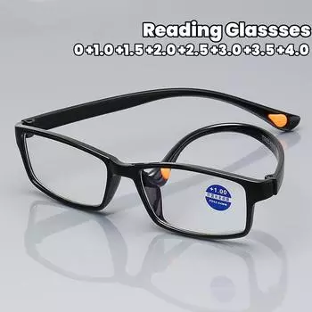 Очки для чтения с защитой от синего света для пожилых людей. Ультралегкие и высококачественные очки для чтения. Модные портативные очки. 0 чёрный