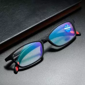 Очки для чтения с защитой от синего света Очки для пресбиопии Очки для работы за компьютером Очки для пресбиопии red-100