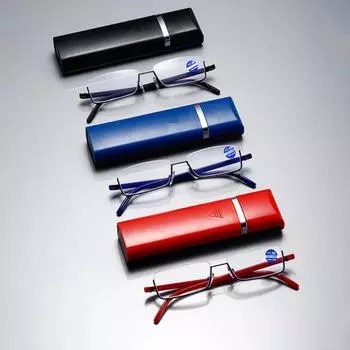 Очки для чтения с защитой от синего света TR90, полуоправа для женщин и мужчин, законченные очки для пресбиопии, очки с футляром, диоптрии от +1,0 до +4,0 +100