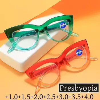 Очки для чтения с защитой от синего света при пресбиопии, новые модные женские и мужские очки для дальнего зрения с диоптриями +1,0+1,5+4,0 4.0 чёрный