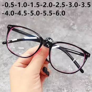 Очки для чтения с защитой от синего света, женские и мужские очки для ближнего зрения, очки для близорукости-1,0-1,5-2,0-2,5-3,0-3,5-4,0 0