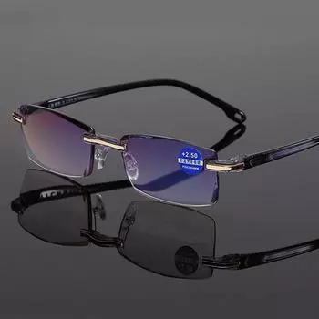 Очки для чтения Seemfly, мужские очки с защитой от синих лучей, очки для пресбиопии, женские винтажные очки без оправы 1