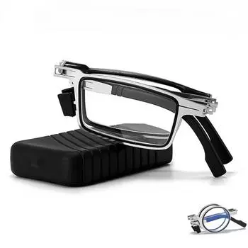 Очки для чтения, складные очки с защитой от синего света, очки для пресбиопии, охлаждающие очки в металлическом каркасе с футляром 1