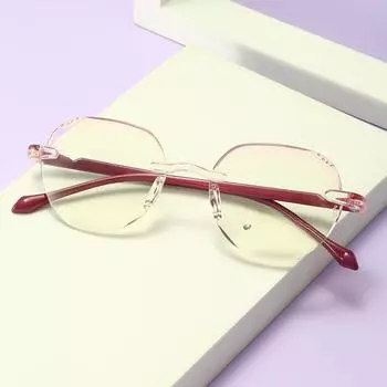 Очки для чтения, сверхлегкие градиентные очки с защитой от синего света, антирадиационные очки для дальнозоркости +100