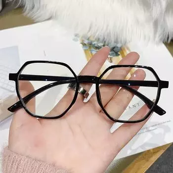 Очки для чтения, сверхлегкие полигональные очки для дальнозоркости, женские и мужские, компьютерные оптические очки унисекс 0 + 1,0...+ 4,0 0 чёрный