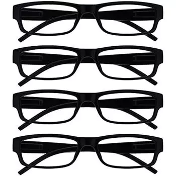 Очки для чтения The Company Черные Легкие Удобные читатели Цена 4 шт. Дизайнерский стиль Мужчины Женщины +2 00 10x8x5cm