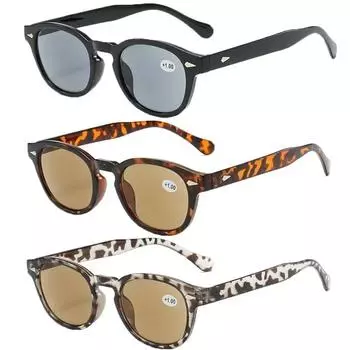 Очки для чтения унисекс с серыми чайными линзами для мужчин и женщин, новые модные солнцезащитные очки с плюсовыми диоптриями, винтажные классические, пресбиопия +1,0+1,5+4,0 +1.0