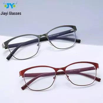 Очки для чтения в металлической стальной оправе с защитой от синего света для мужчин и женщин 2023 года в европейском и американском стиле золотой