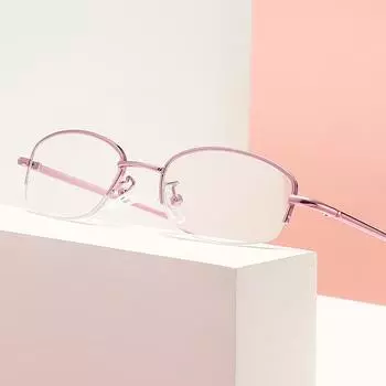 Очки для чтения в полуоправе из металлического сплава, женские ретро-анти-синий свет, качественные очки для дальнозоркости, диоптрии от +1,0 до +4,0 3