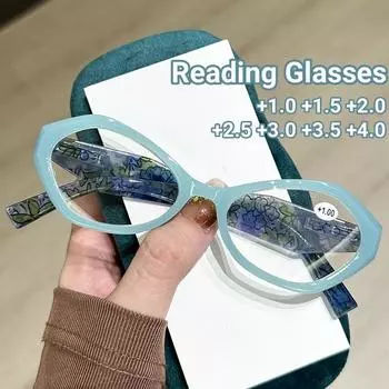 Очки для чтения в ретро-цветочной оправе для женщин, нестандартные компьютерные очки для пресбиопии, блокирующие синий свет, защитные очки для глаз +1.0 красный
