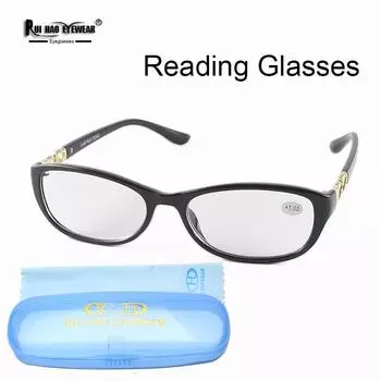 Очки для чтения в ретро-оправе TR90 Очки для чтения Прозрачные очки для пресбиопов Оправа для оптических очков Покрытие от УФ-лучей +100 чёрный